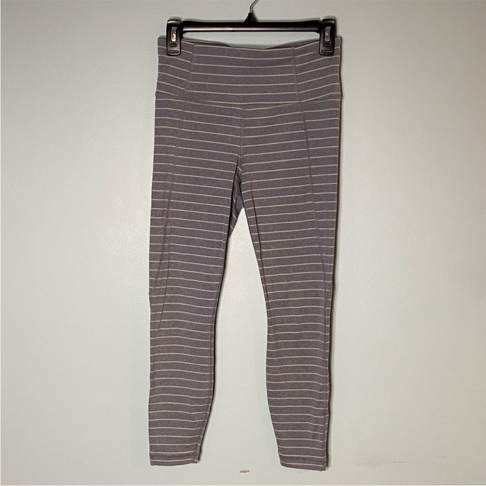 Athleta Gray Striped Leggings